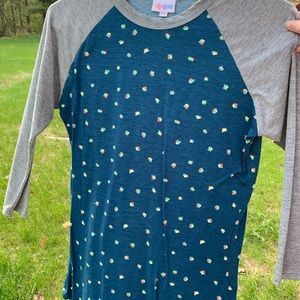Randy LuLaRoe Top - Blue and Grey - XS